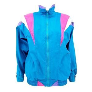 Vintage 80s Be In The Current Seen Pastel Jacket Blue Pink S